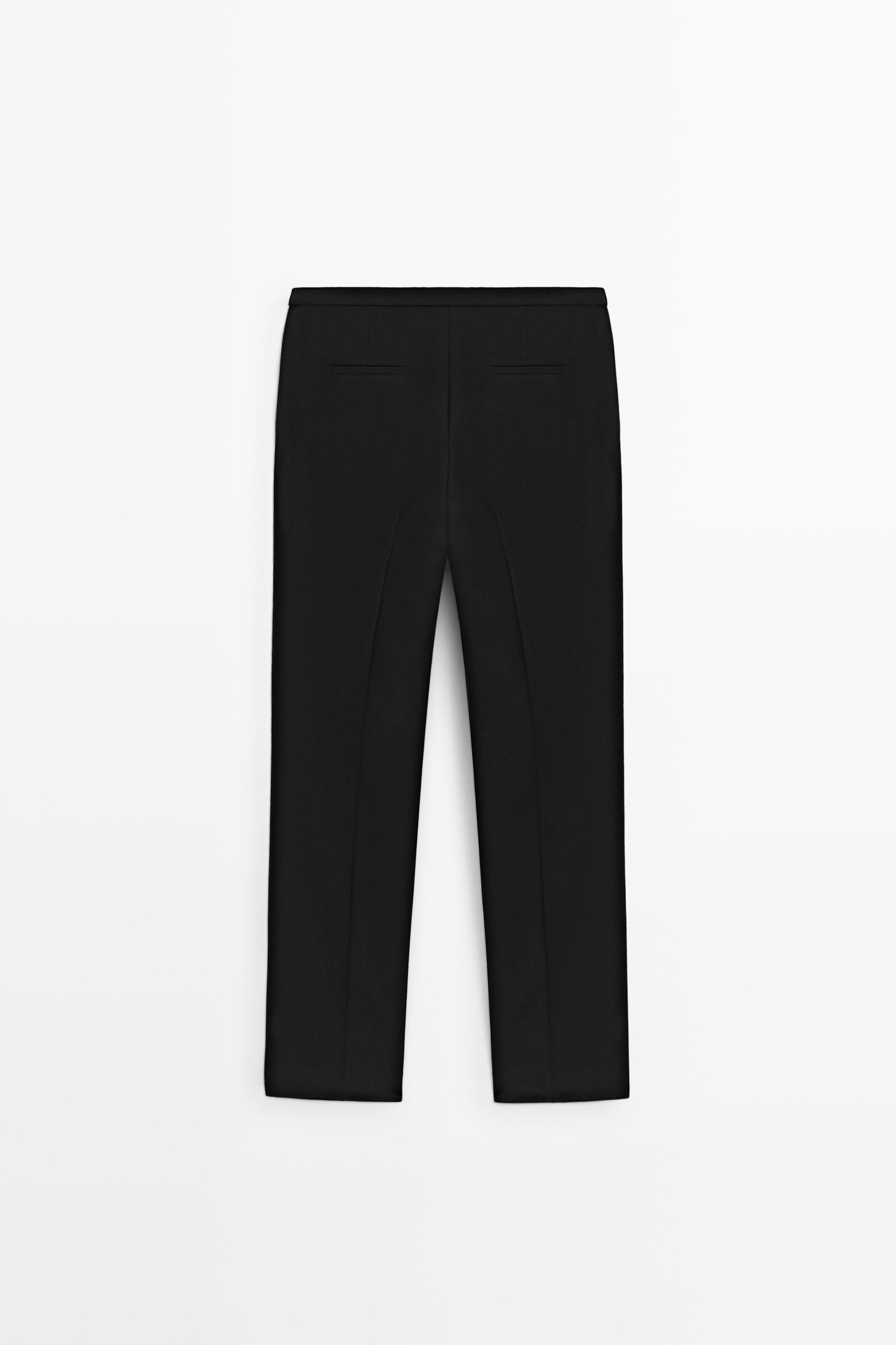 Pantalon taille fine en laine mélangée